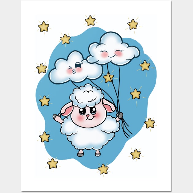 Little sheep sweet dreams Wall Art by Dugleidy Santos